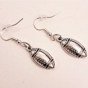 Handmade Small Lightweight Silver Football Earrings